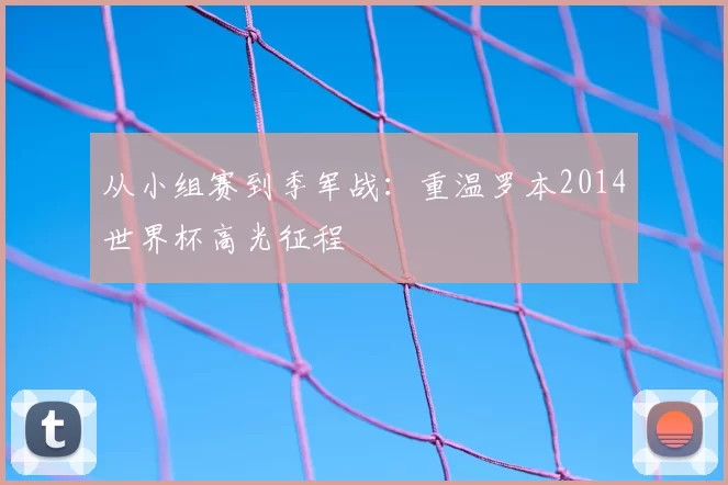 从小组赛到季军战：重温罗本2014世界杯高光征程