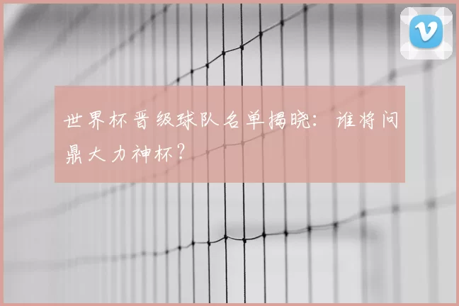 世界杯晋级球队名单揭晓：谁将问鼎大力神杯？
